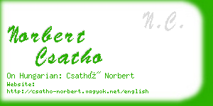 norbert csatho business card